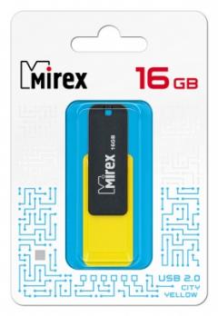 USB2.0 FlashDrives16Gb Mirex CITY YELLOW
