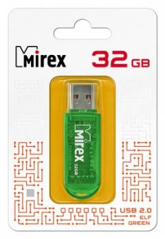 USB2.0 FlashDrives32 Gb Mirex ELF GREEN