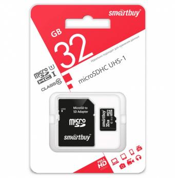Память MicroSDHC,32Gb Smart Buy(Class 10 UHS-I)+